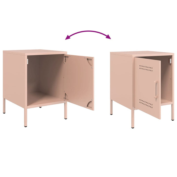 Bedside Cabinet Pink 36x39x50.5 cm Steel