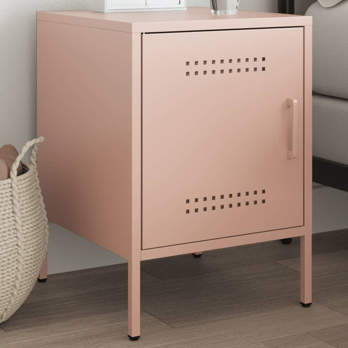 Bedside Cabinet Pink 36x39x50.5 cm Steel