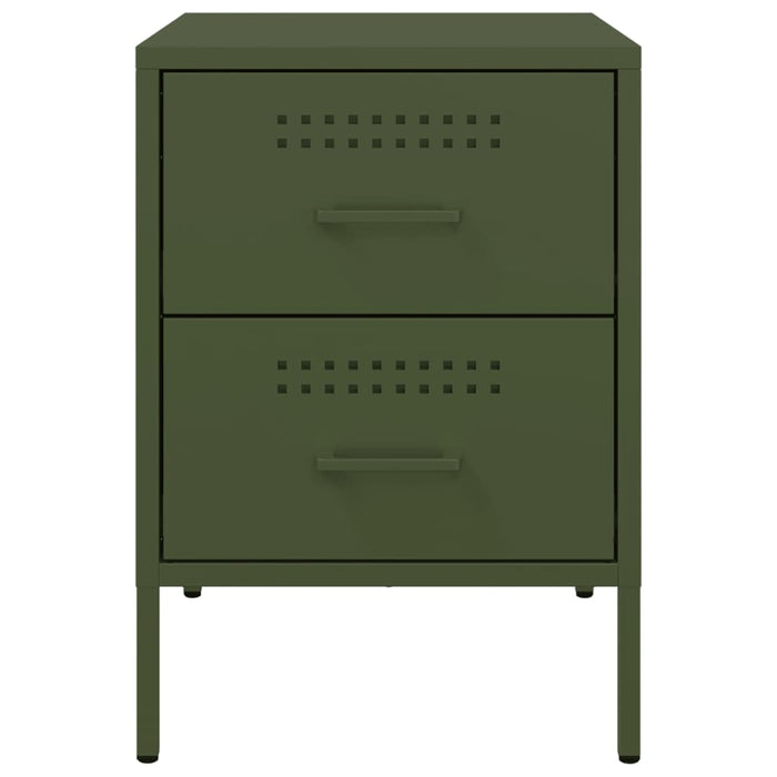 Bedside Cabinets 2 pcs Olive Green 36x39x50.5 cm Steel