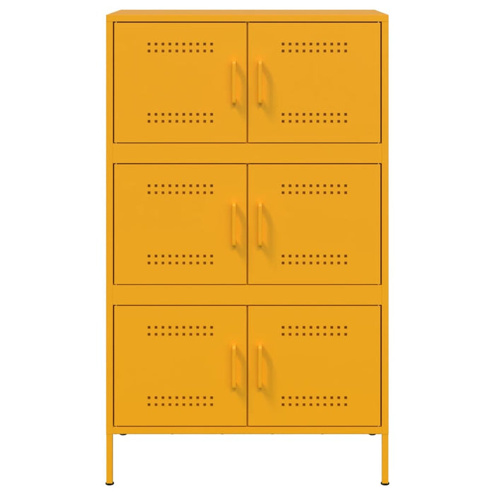 Highboard Mustard Yellow 68x39x113 cm Steel