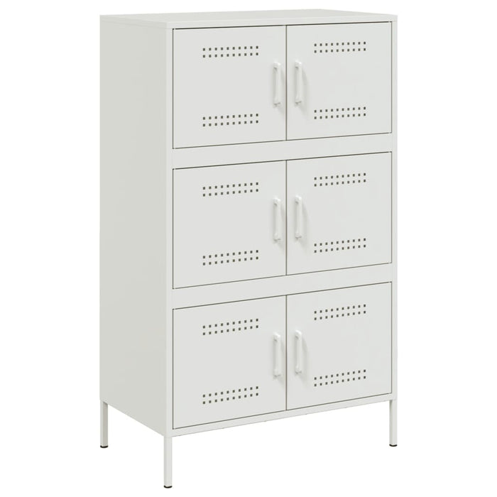 Highboard Бяла 68x39x113 см стомана