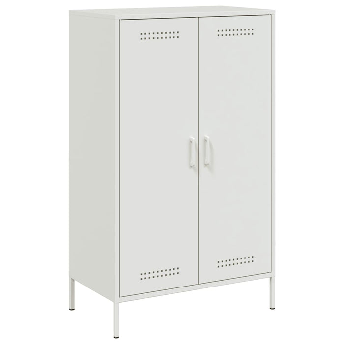 Highboard Бяла 68x39x113 см стомана