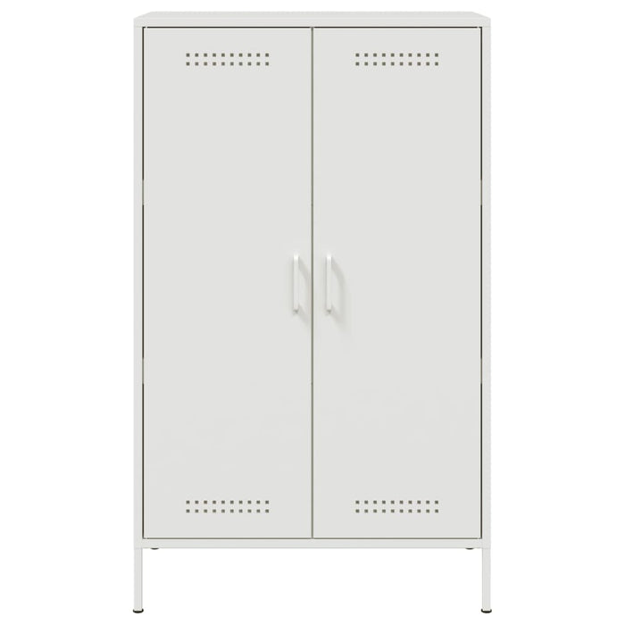 Highboard Бяла 68x39x113 см стомана