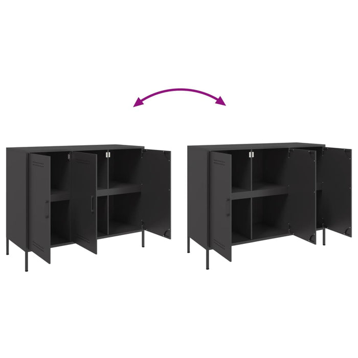 Sideboard Black 100.5x39x79 cm Steel