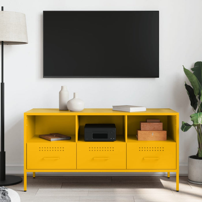 TV Cabinet Mustard Yellow 100.5x39x50.5 cm Steel