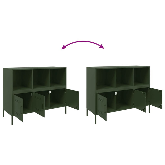 Sideboard Olive Green 100.5x39x79 cm Steel