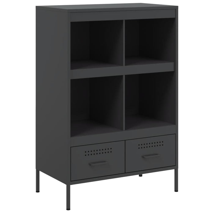 Highboard Черен 68x39x101.5 см стомана