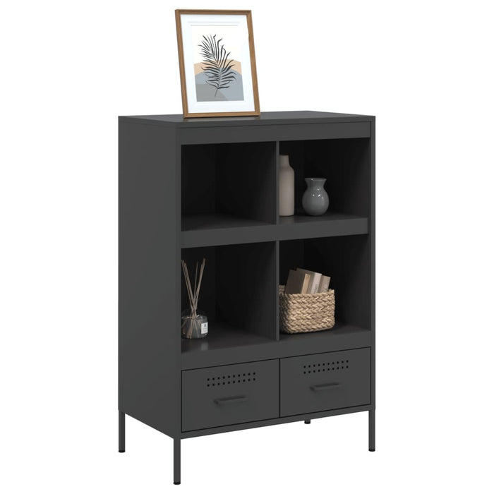 Highboard Черен 68x39x101.5 см стомана