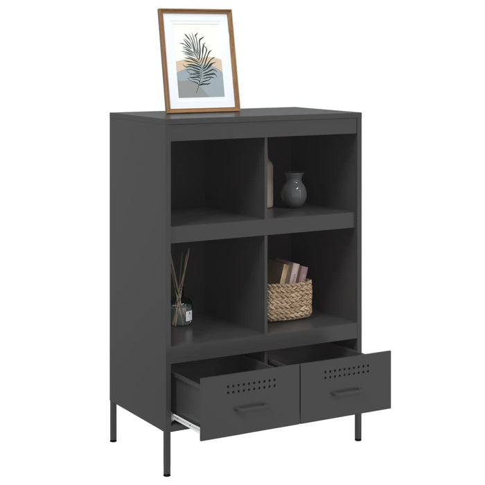 Highboard Черен 68x39x101.5 см стомана