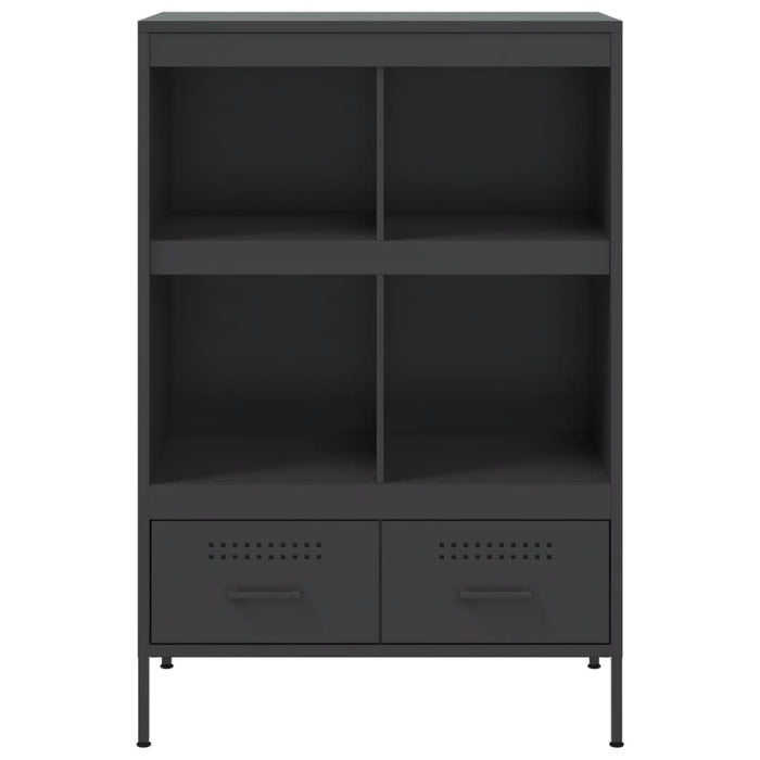 Highboard Черен 68x39x101.5 см стомана