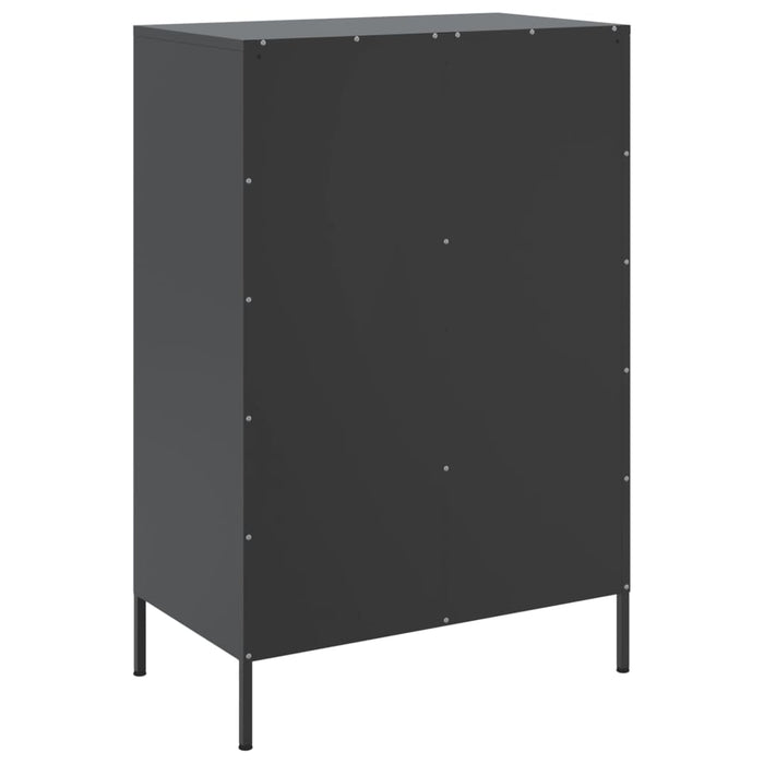 Highboard Черен 68x39x101.5 см стомана