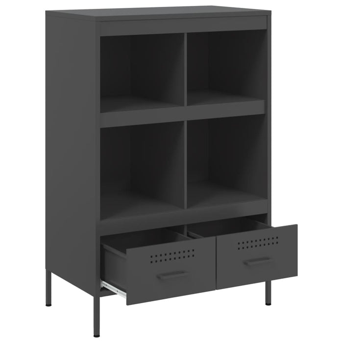 Highboard Черен 68x39x101.5 см стомана