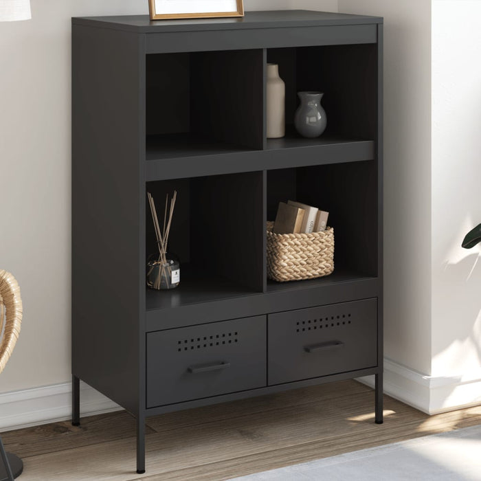 Highboard Черен 68x39x101.5 см стомана