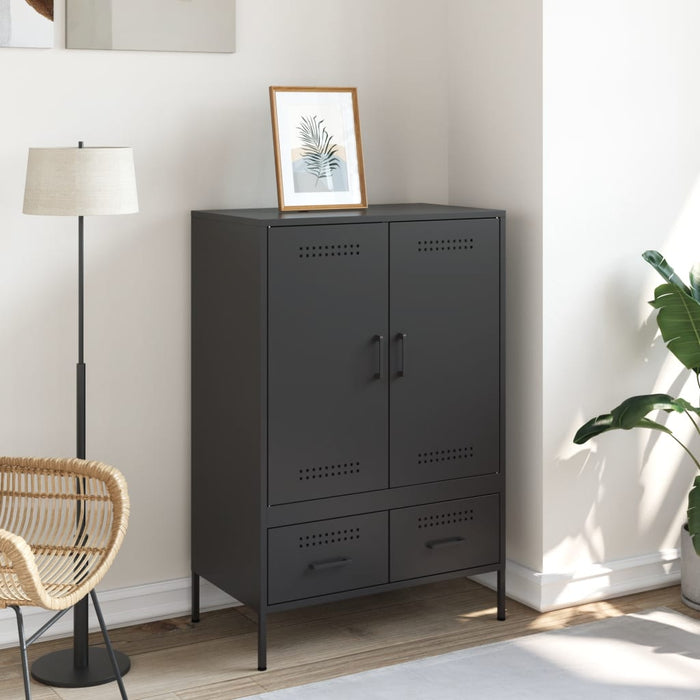 Highboard Черен 68x39x101.5 см стомана