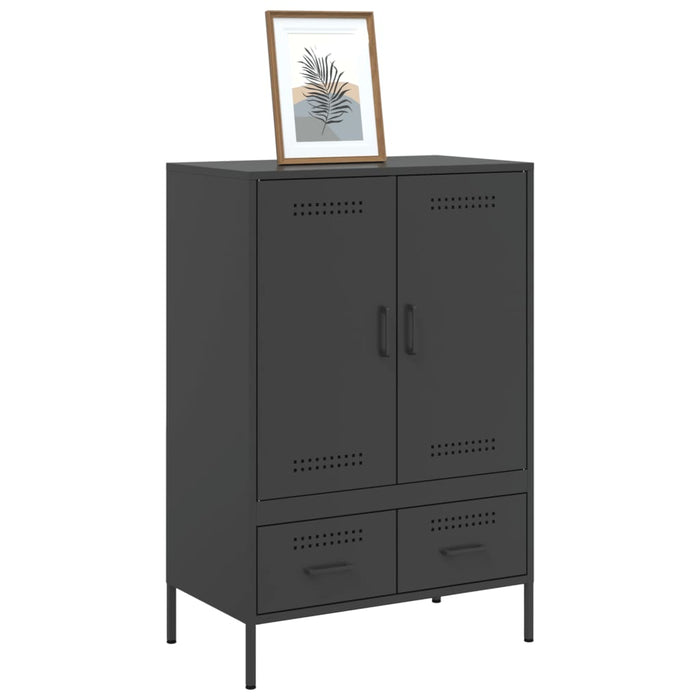 Highboard Черен 68x39x101.5 см стомана