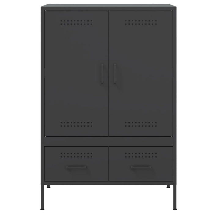 Highboard Черен 68x39x101.5 см стомана