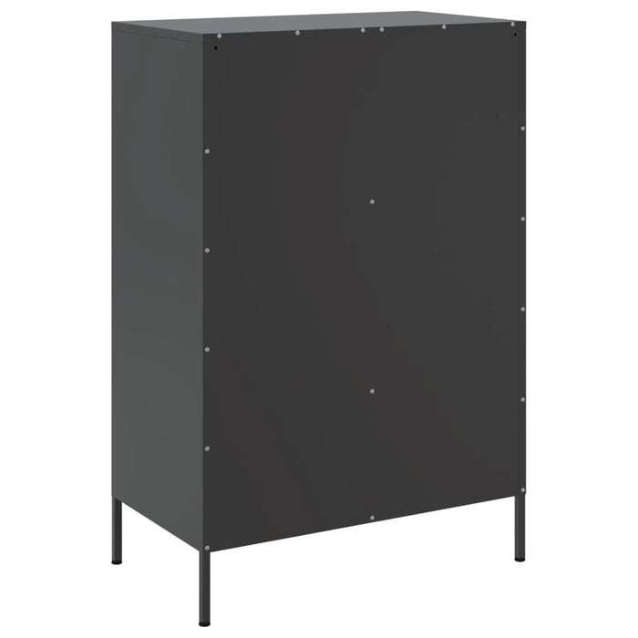 Highboard Черен 68x39x101.5 см стомана