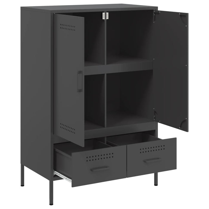 Highboard Черен 68x39x101.5 см стомана