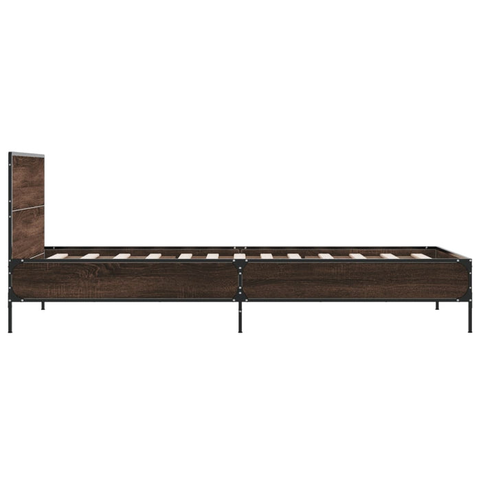 Bed Frame without Mattress Brown Oak 100x200 cm