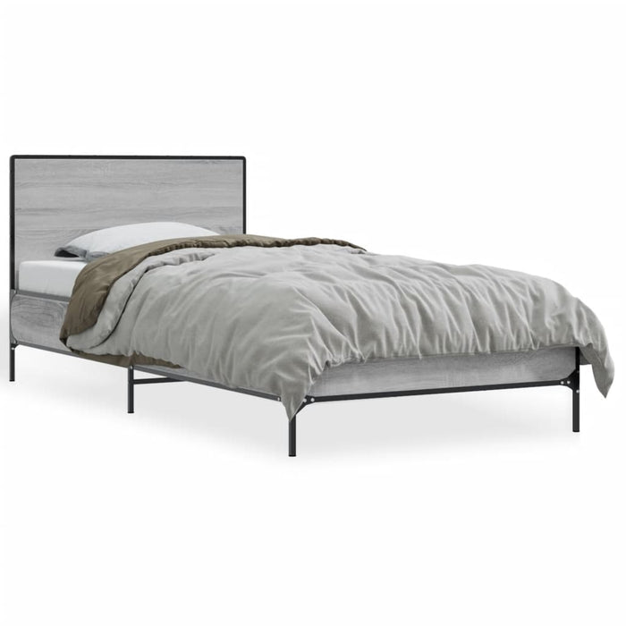 Bed Frame without Mattress Grey Sonoma 90x190 cm Single