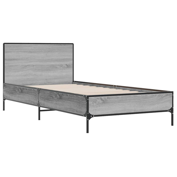 Bed Frame without Mattress Grey Sonoma 90x190 cm Single