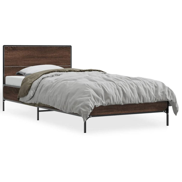 Bed Frame without Mattress Brown Oak 90x190 cm Single