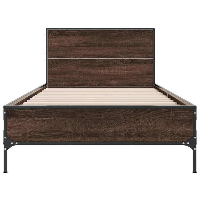 Bed Frame without Mattress Brown Oak 90x190 cm Single