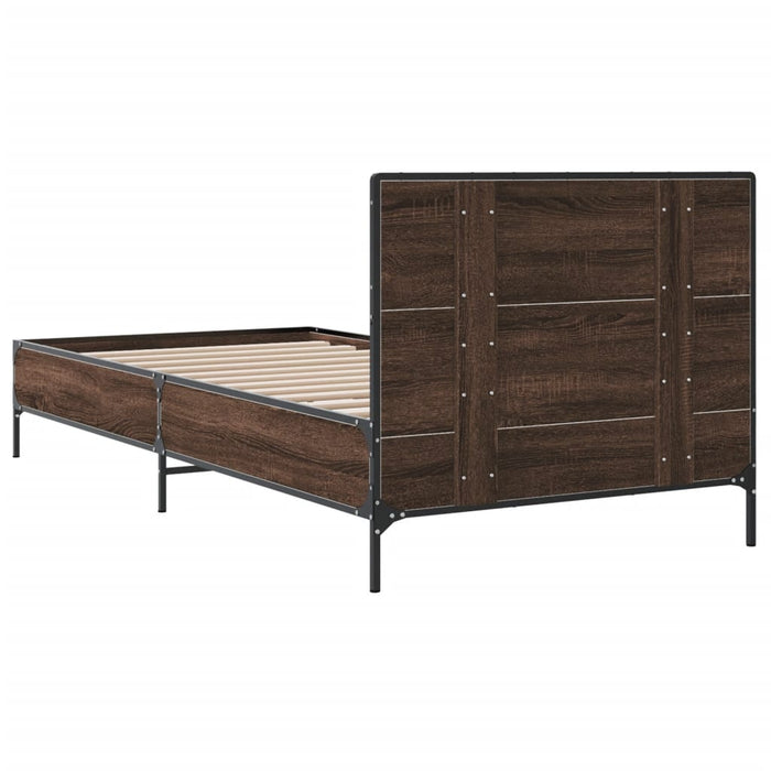 Bed Frame without Mattress Brown Oak 90x190 cm Single