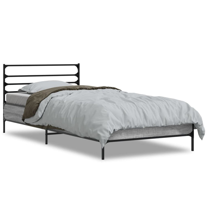 Bed Frame without Mattress Grey Sonoma 90x200 cm