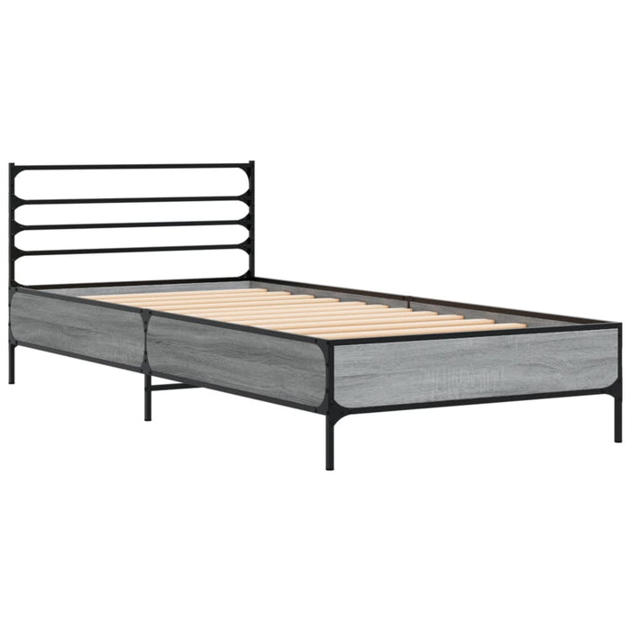 Bed Frame without Mattress Grey Sonoma 90x200 cm