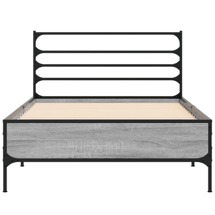 Bed Frame without Mattress Grey Sonoma 90x200 cm