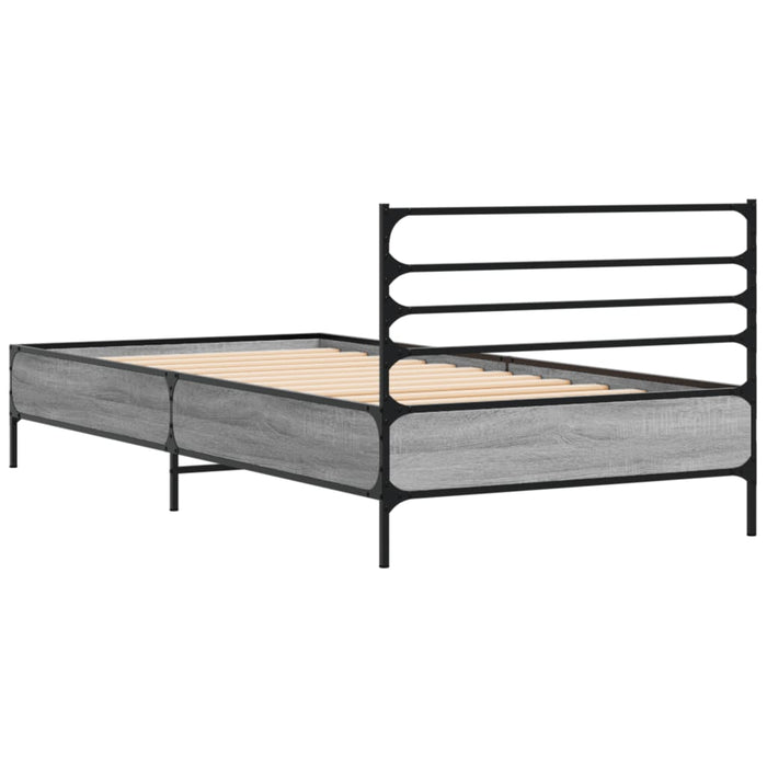 Bed Frame without Mattress Grey Sonoma 90x200 cm