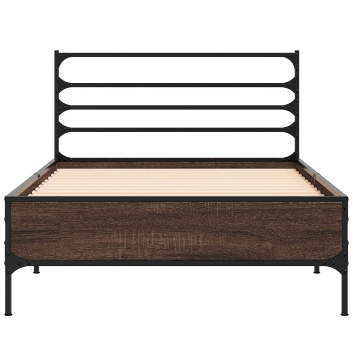 Bed Frame without Mattress Brown Oak 90x200 cm