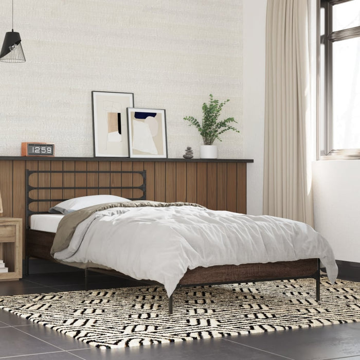 Bed Frame without Mattress Brown Oak 90x200 cm