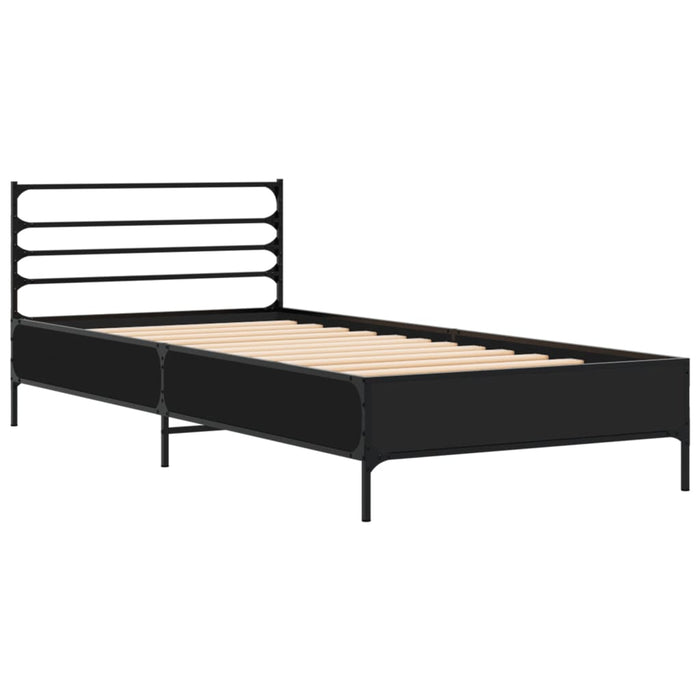 Bed Frame without Mattress Black 100x200 cm