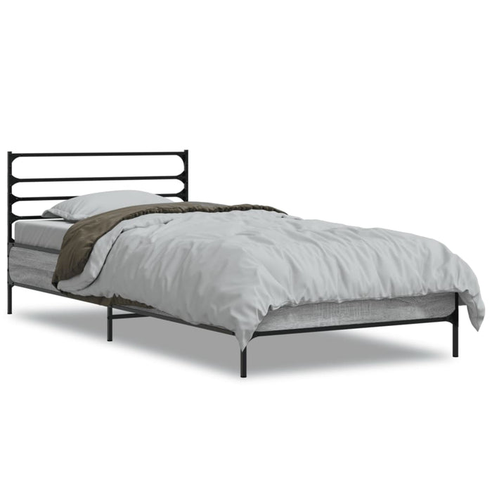 Bed Frame without Mattress Grey Sonoma 100x200 cm