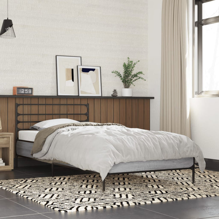 Bed Frame without Mattress Grey Sonoma 100x200 cm