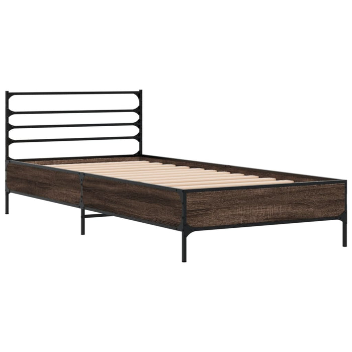 Bed Frame without Mattress Brown Oak 100x200 cm