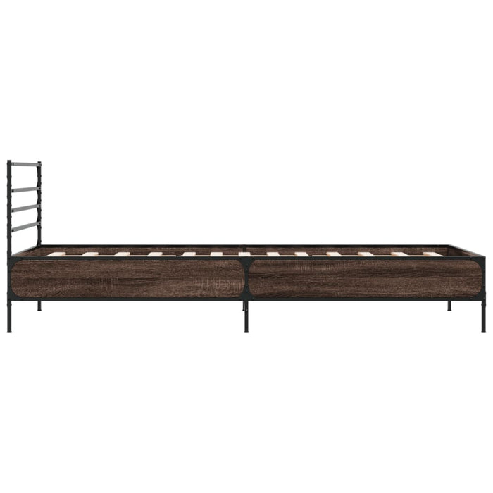 Bed Frame without Mattress Brown Oak 100x200 cm