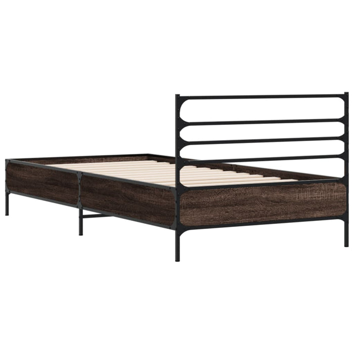 Bed Frame without Mattress Brown Oak 100x200 cm