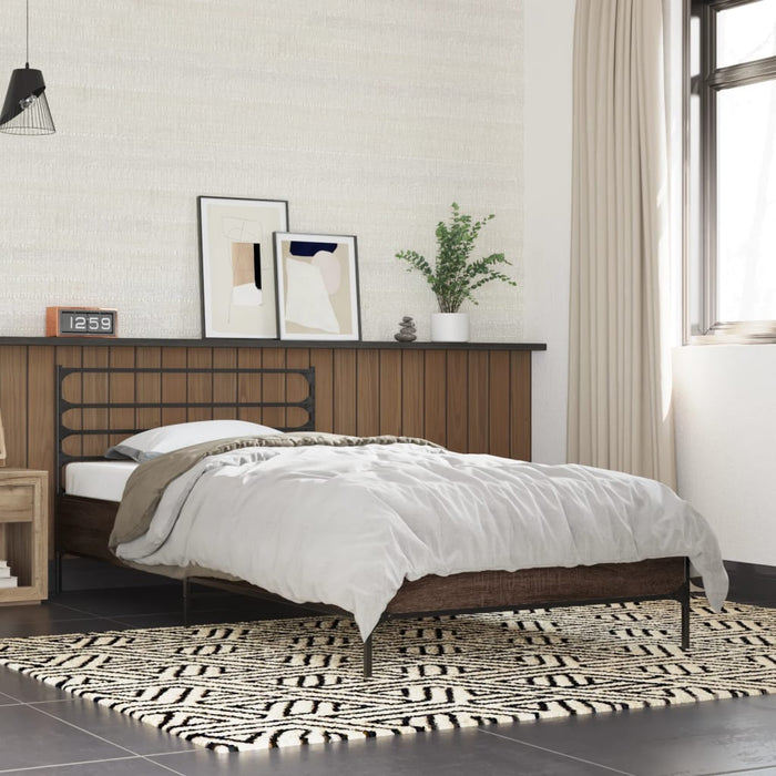 Bed Frame without Mattress Brown Oak 100x200 cm