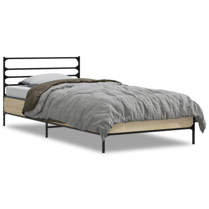 Bed Frame without Mattress Sonoma Oak 75x190 cm Small Single