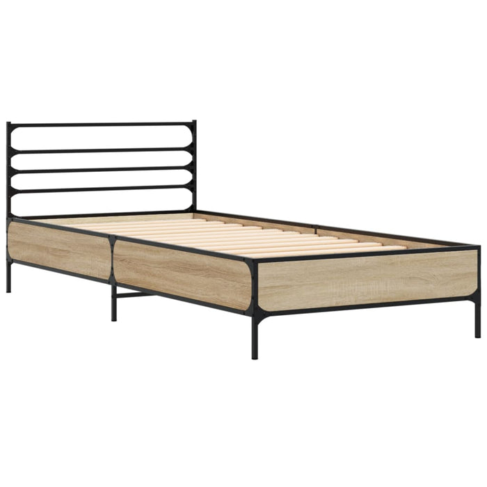 Bed Frame without Mattress Sonoma Oak 75x190 cm Small Single