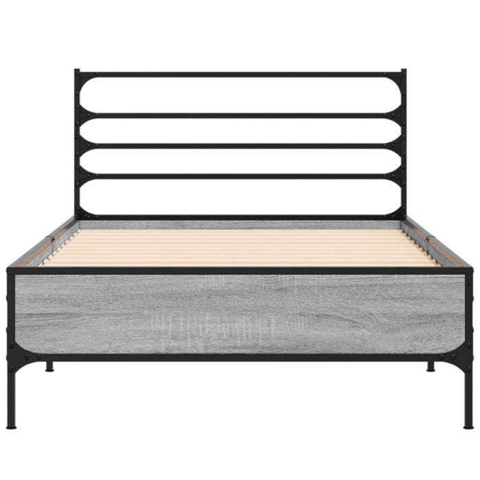 Bed Frame without Mattress Grey Sonoma 75x190 cm Small Single