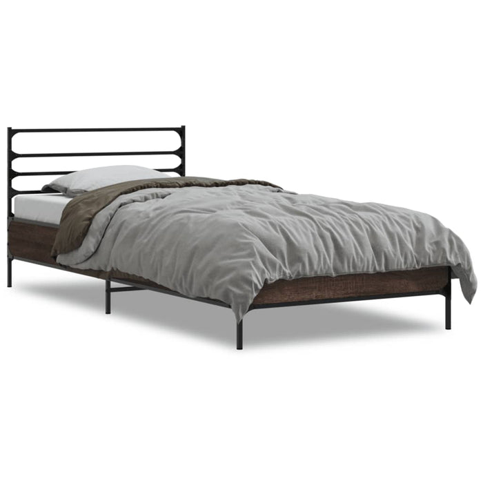 Bed Frame without Mattress Brown Oak 75x190 cm Small Single