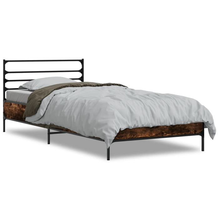 Bed Frame without Mattress Smoked Oak 90x190 cm Single