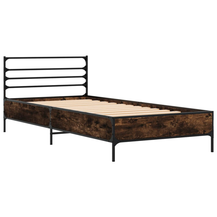 Bed Frame without Mattress Smoked Oak 90x190 cm Single