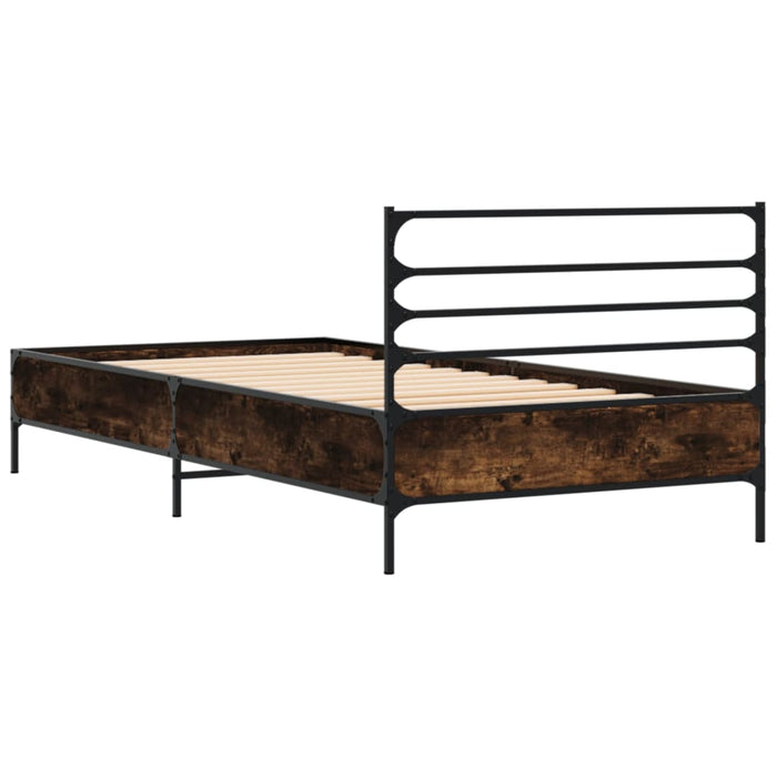 Bed Frame without Mattress Smoked Oak 90x190 cm Single