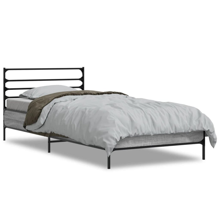 Bed Frame without Mattress Grey Sonoma 90x190 cm Single