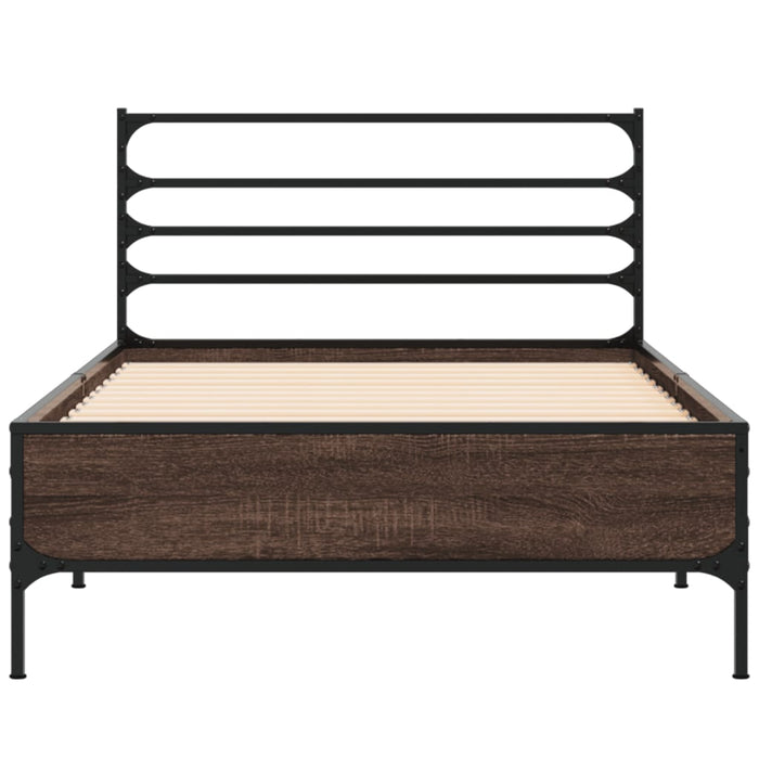 Bed Frame without Mattress Brown Oak 90x190 cm Single